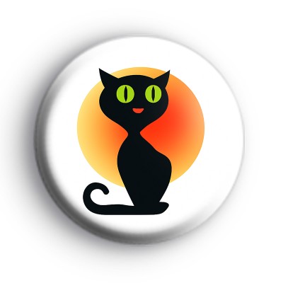 Black Cat Button Badge