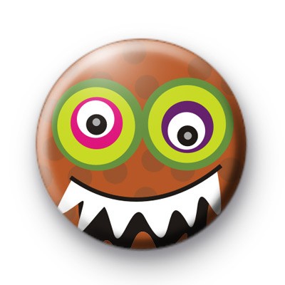 Halloween Orange Monster Badge