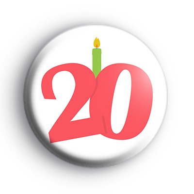 Candle 20th Birthday Badge