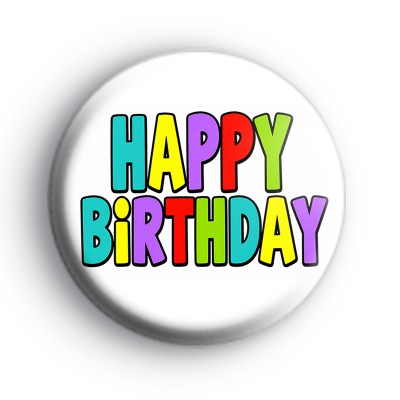 Happy Birthday Colourful Text Badge