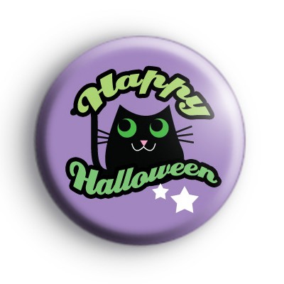 Purple Happy Halloween Black Badge