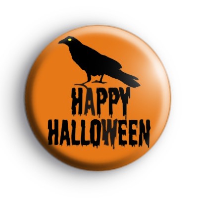 Raven Happy Halloween Badge