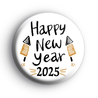 Happy New Year 2025 Rocket Badge