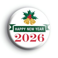 Happy New Year 2026 Bells Badge