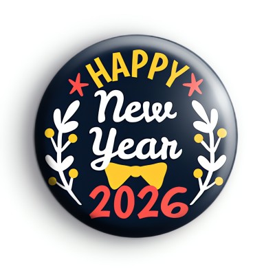 Blue and Yellow Happy New Year 2026 Badge