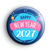 Happy New Year 2027 Pink and Blue Badge
