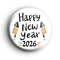 Happy New Year 2026 Rocket Badge