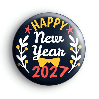 Blue and Yellow Happy New Year 2027 Badge