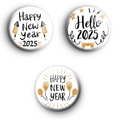 Set of 3 Happy New Year Badges