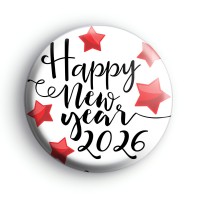 Happy New Year 2026 Red Stars Badge