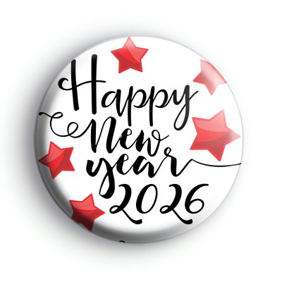 Happy New Year 2026 Red Stars Badge