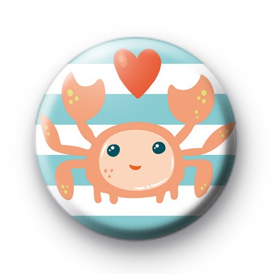 Happy Seaside Crab Badge