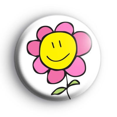 Smiley Face Spring Flower Badge
