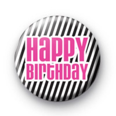 Happy Birthday Zebra Pattern badge