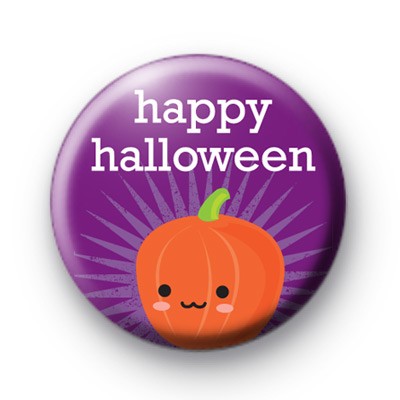 Purple Happy Halloween Pumpkin Badge