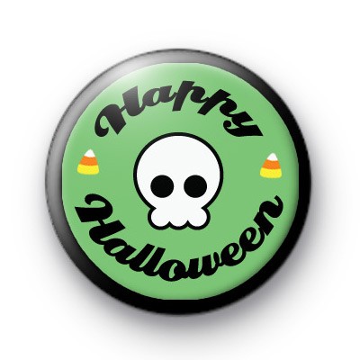 Skull Spooky Happy Halloween badge