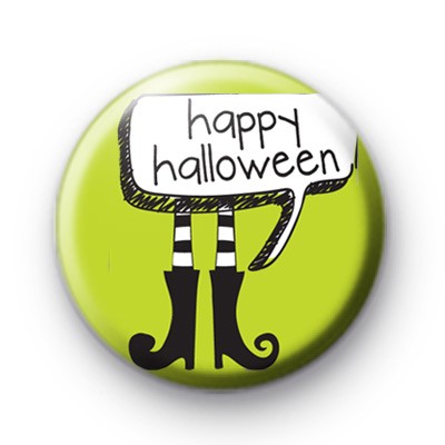 Happy Halloween Witches Boots Badge