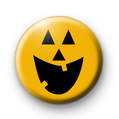 Happy Halloween Orange Pumpkin Badge