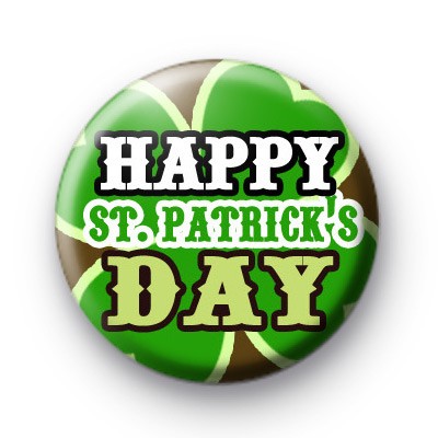 Shamrock Happy St Patrick's Day Green badge