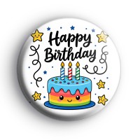 Happy Birthday Cute Cake Button Badge