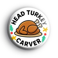 Head Turkey Carver Badge Button Badges