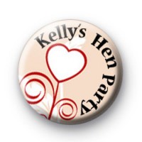 Custom Heart Hen Party badges