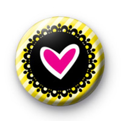 Heart Yellow Stripes Badge