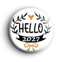 New Year Badge Black and Gold Hello 2027 Badge