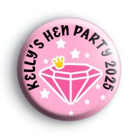 Pink Diamond Ring Hen Party Badge