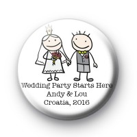 Holding Hands Custom Wedding Badges