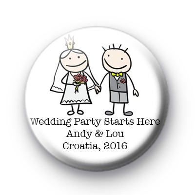 Holding Hands Custom Wedding Badges