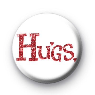 Hugs Red Glitter Badge