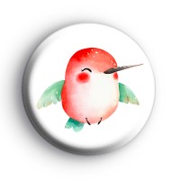 Pink Hummingbird Badge Button Badges