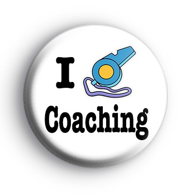 I Love Coaching Whistle Badge