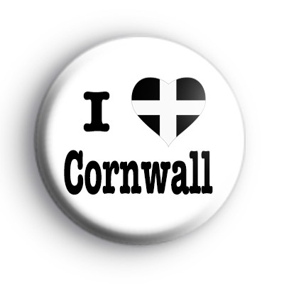 I Love Cornwall Flag Badge