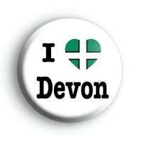 I Love Devon Flag Badge Button Badges