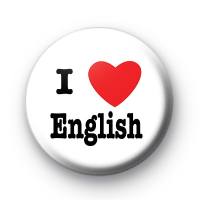 I Love English Badge