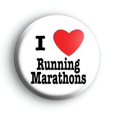 I Love Running Marathons Badge