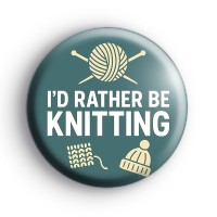 Id Rather Be Knitting Badge