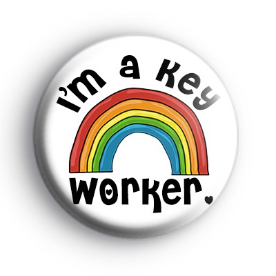 Rainbow Im a Key Worker Badge