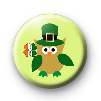 Cute Lucky Irish Owl Badges