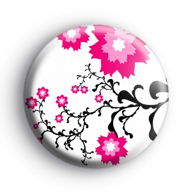 Japanese Flowers Badges