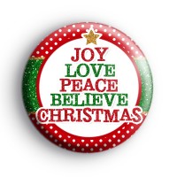 Joy Peace Love TREE Badge