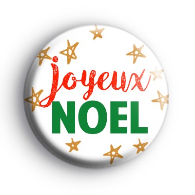 Joyeux Noel Merry Chistmas French Badge