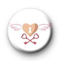 Key To My Heart Button Badge