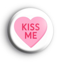 Kiss Me Candy Heart Badges