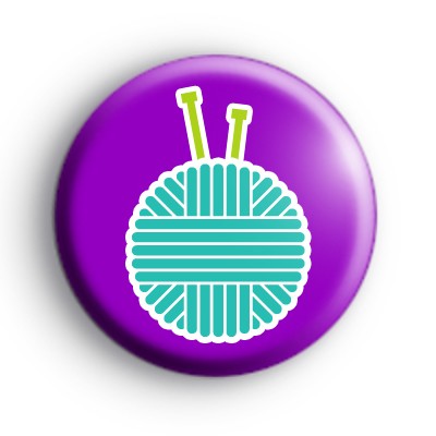 Knitting Needles and Yarn Badge