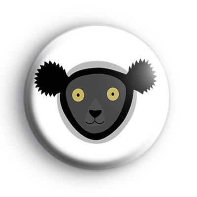 Cute Lemur Face Primate Badge