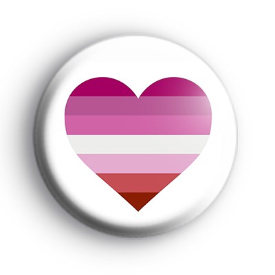 Lipstick Lesbian Pride Heart Flag Badge