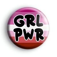 Lesbian Pride Grl Pwr Badge Button Badges